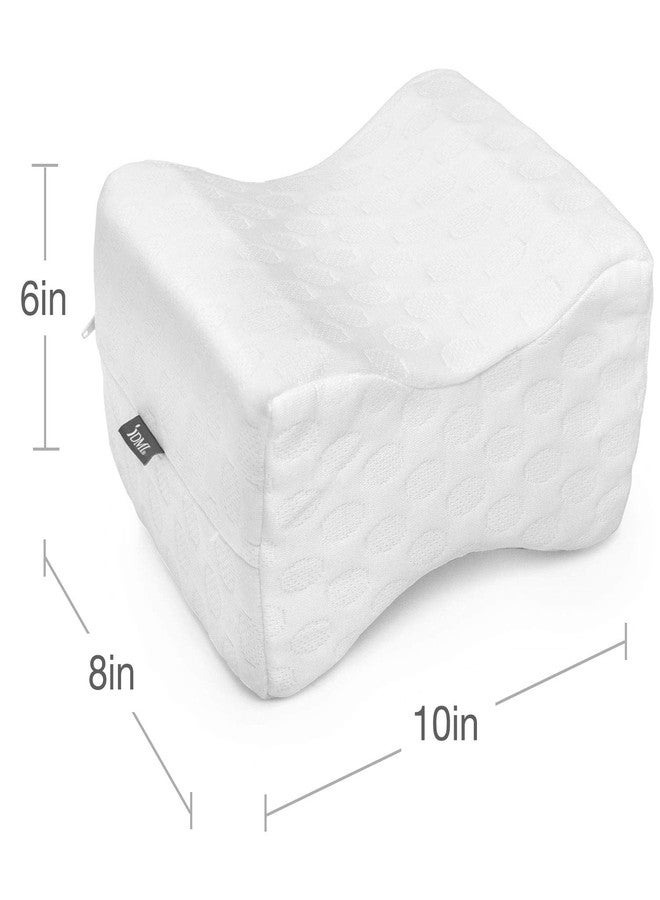 DMI Contoured Memory Foam Knee Wedge Pillow for Sleeping, Sciatica Pain Relief, Hip & Back Pain, Leg Pillow for Side Sleepers, Bed Positioner, White (Pack of 1) - Image 3