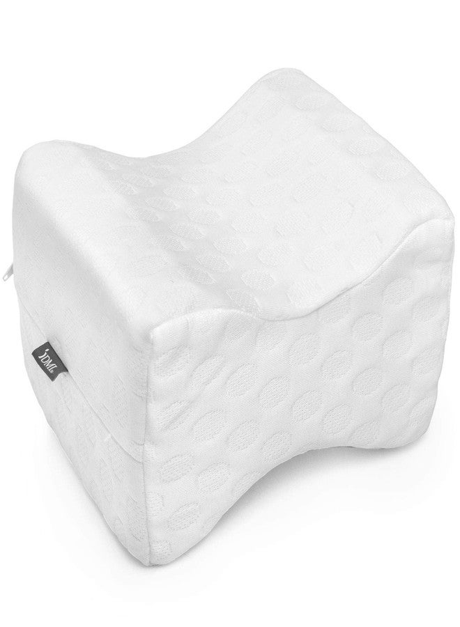 DMI Contoured Memory Foam Knee Wedge Pillow for Sleeping, Sciatica Pain Relief, Hip & Back Pain, Leg Pillow for Side Sleepers, Bed Positioner, White (Pack of 1) - Image 1