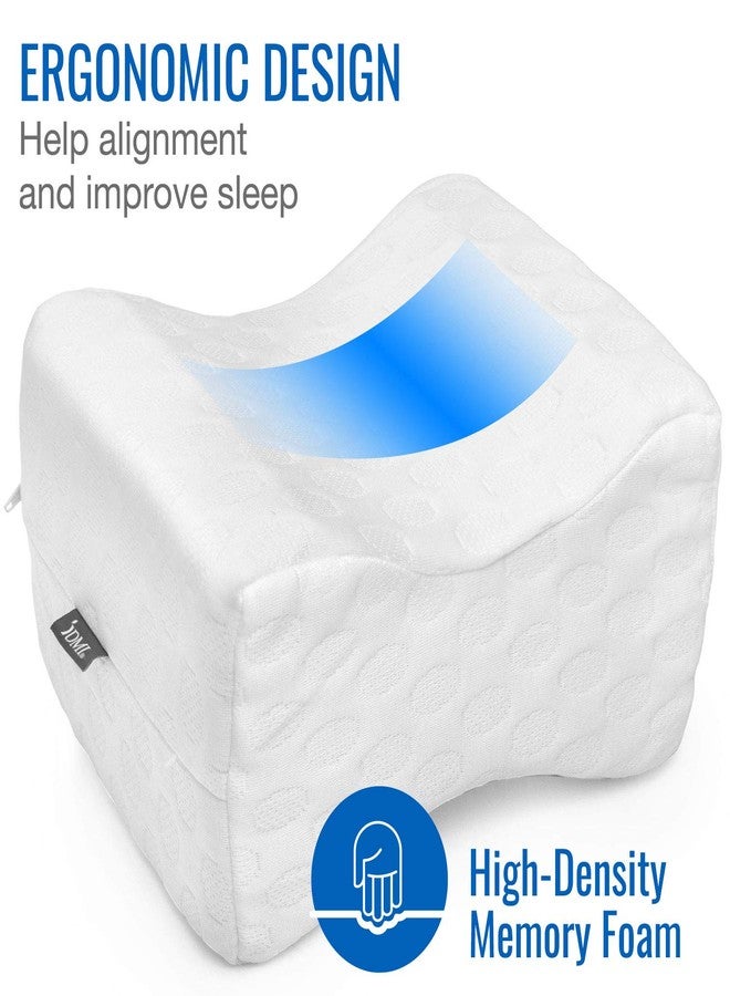DMI Contoured Memory Foam Knee Wedge Pillow for Sleeping, Sciatica Pain Relief, Hip & Back Pain, Leg Pillow for Side Sleepers, Bed Positioner, White (Pack of 1) - Image 4