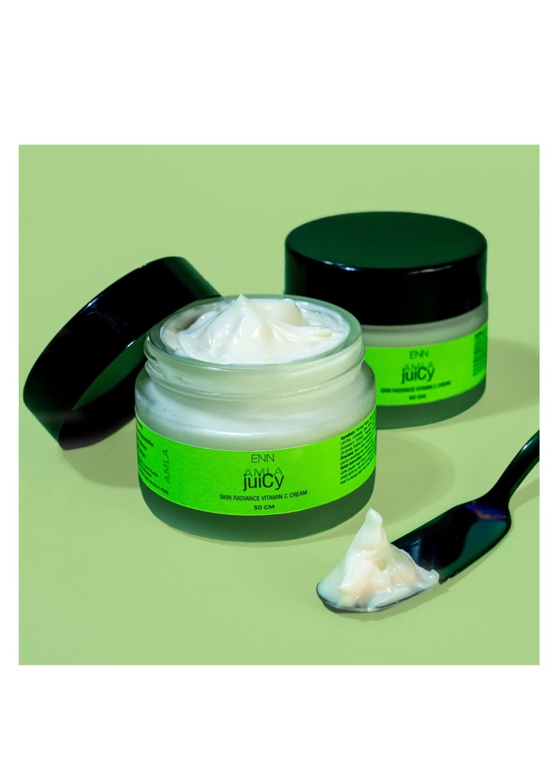 ENN juiCy Skin Radiance Vitamin C Cream  Face Moisturizer for Men and Women  Pigmentation Cream Ageing  Dullness  Boost Collagen  Amla Niacinamide 50 gm - Image 2