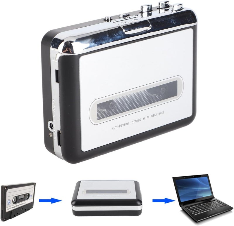 Goshyda USB Cassette to MP3 Converter Portable Music Player with Headphones with Headphones for Laptop PC - Image 2