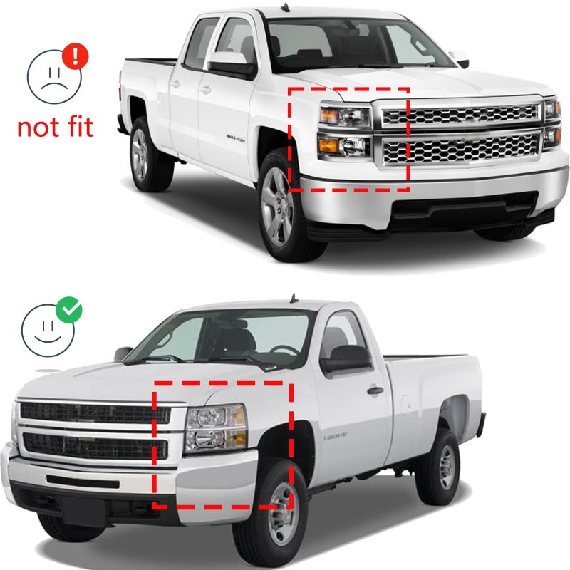 APSVE Headlights Assembly w/Bulb & Wiring Harness for 2007-2013 Chevy Silverado 1500, 07-14 Silverado 2500HD 3500HD Replacement Headlamp Assembly, Black Housing Clear Side - Image 2