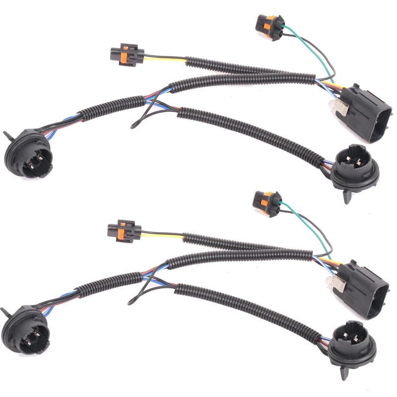 APSVE Headlights Assembly w/Bulb & Wiring Harness for 2007-2013 Chevy Silverado 1500, 07-14 Silverado 2500HD 3500HD Replacement Headlamp Assembly, Black Housing Clear Side - Image 4