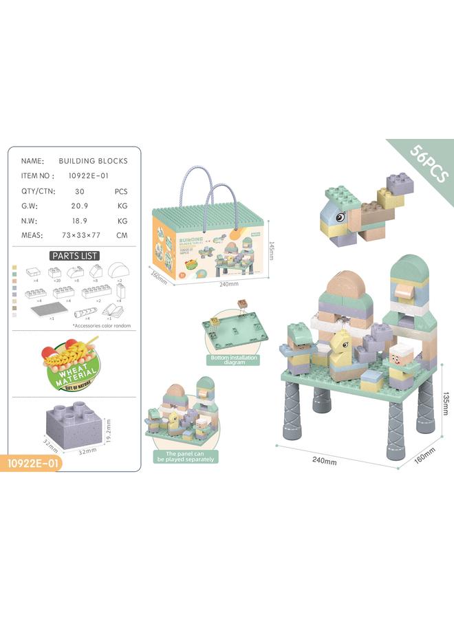 Bluejw Diy Wheat Straw Large Particle Building Blocks Baby 1-3 Birthday Gift Assembled Toy Table - Image 1