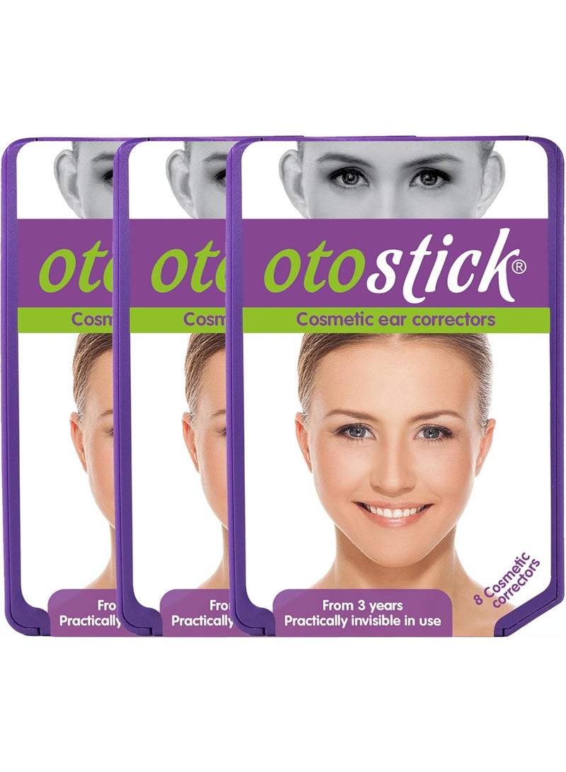 Otostick 3 Pack 8 Count Cosmetic Discreet Protruding Ear Corrector - Corrective Ear Care Products for Ear Pinning without Surgery from 3 Years - Image 1