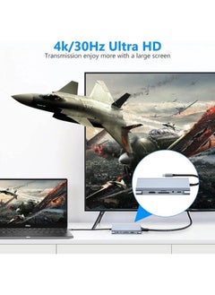 سمارتكس محول متعدد المنافذ USB C عالي الجودة 11 في 1 مع قاعدة توصيل 4K HDMI PD، HDTV VGA Type C PD USB 3.0، SD/TF Hub 3.5 مم، Ethernet، PD Charging أفضل قاعدة توصيل الكل في واحد لأجهزة الكمبيوتر المحمولة، MacBook، Chromebook  - Image 3