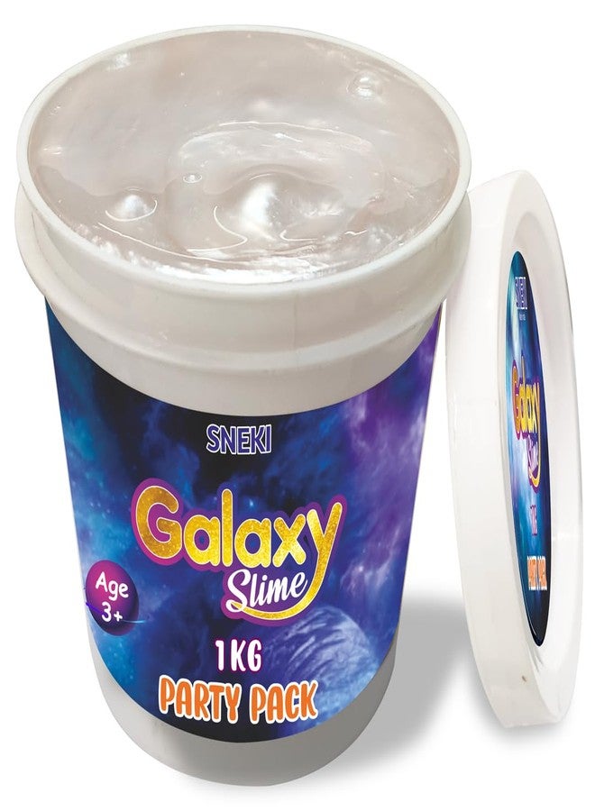 SNEKI (1 Kg) White Galaxy Slime for Kids DIY Fruit Scented Metallic Magic Toy Slimy Slime Gel Jelly Putty Art Toys Birthday Gift Box for Boys Girls 3 to 10 Years - Image 1