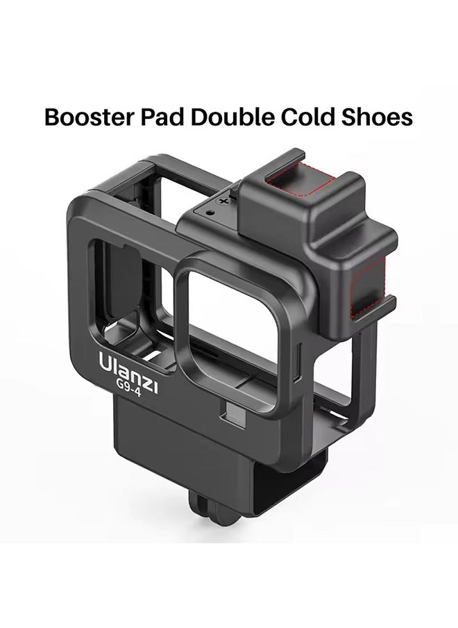 يولانزي قفص كاميرا بلاستيكي من Ulanzi لكاميرا GoPro Hero 11 و10 و9، غطاء أسود، ميكروفون وضوء تعبئة، حذاء بارد، ملحقات Vlog  - Image 2
