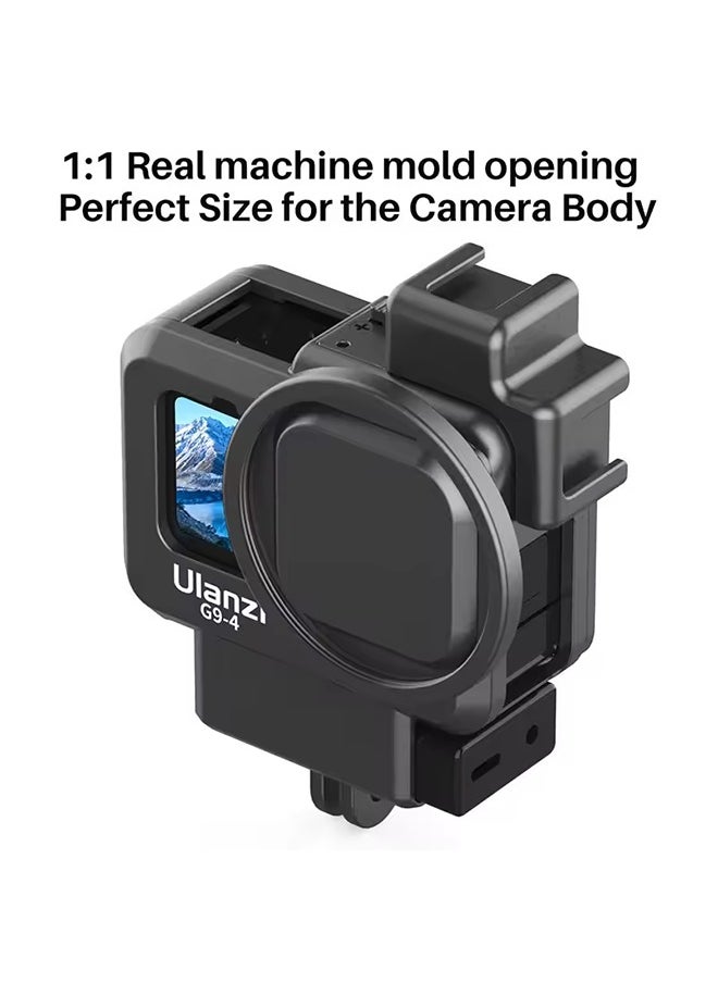 يولانزي قفص كاميرا بلاستيكي من Ulanzi لكاميرا GoPro Hero 11 و10 و9، غطاء أسود، ميكروفون وضوء تعبئة، حذاء بارد، ملحقات Vlog  - Image 5