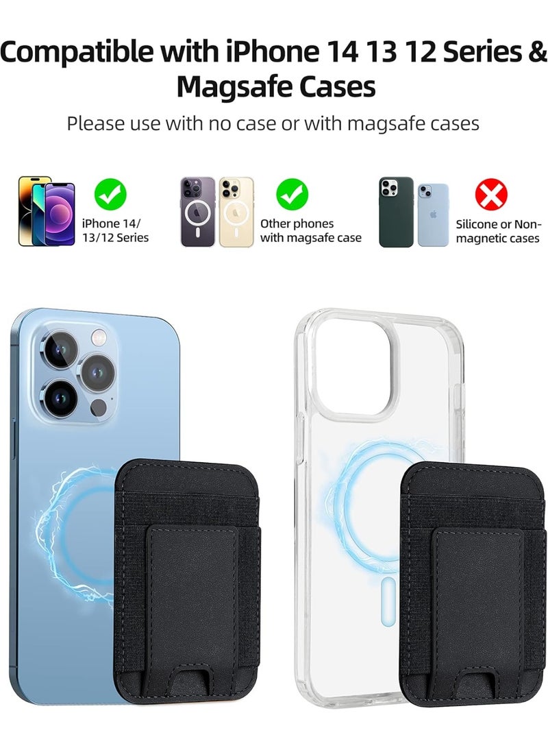 Magsafe Magnetic Wallet Strongest Wallet for iPhone Series 17/16/15/14/13/12 Card Holder 7 Cards, Lightweight Magnetic Card Holder for Apple Phones Blocking Identification Vegan Leather, Black - Image 4