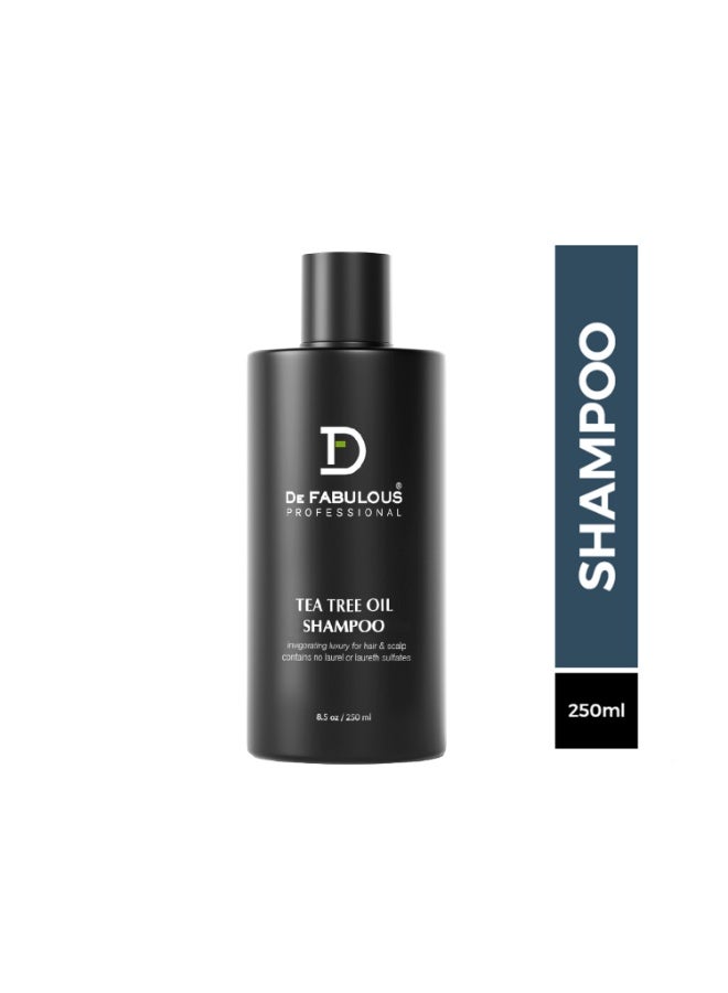 De Fabulous Tea Tree Oil Shampoo - 250ml | Sulfate-Free & Gentle Cleanser | Deep Cleansing, Anti-Dandruff & Scalp Refreshing | Hydrating & Strengthening Formula with Tea Tree & Quinoa - Image 1