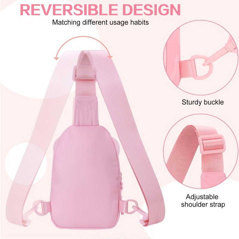 Kejea Initial Sling Bag for Girls - 2-7 Year Old Girl Birthday Gifts, Clear Letter Small Crossbody Bag Purses Toddler Kid Gifts Stuff Pink E - Image 4