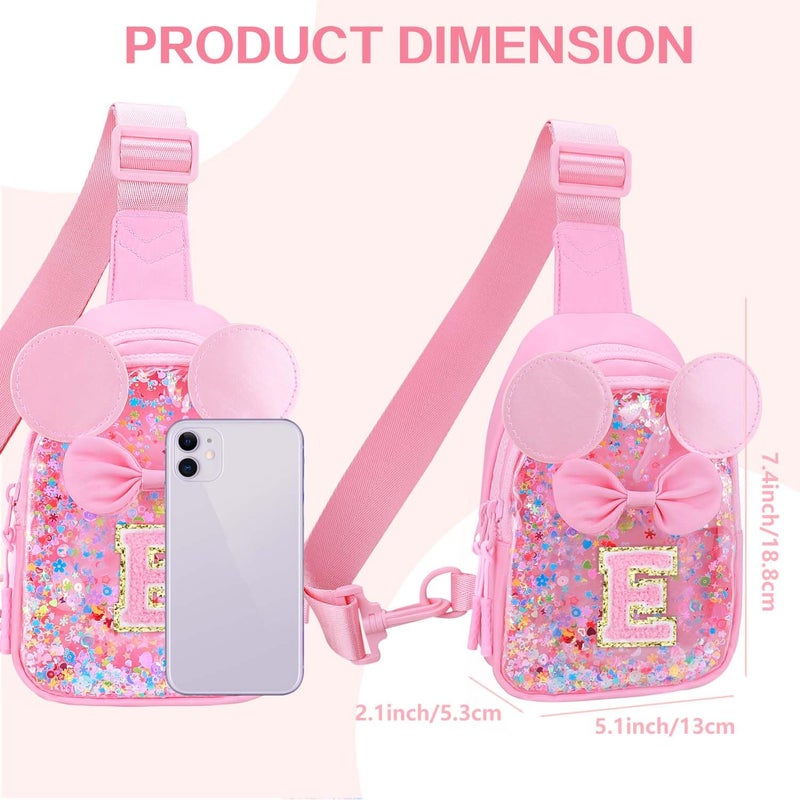 Kejea Initial Sling Bag for Girls - 2-7 Year Old Girl Birthday Gifts, Clear Letter Small Crossbody Bag Purses Toddler Kid Gifts Stuff Pink E - Image 5