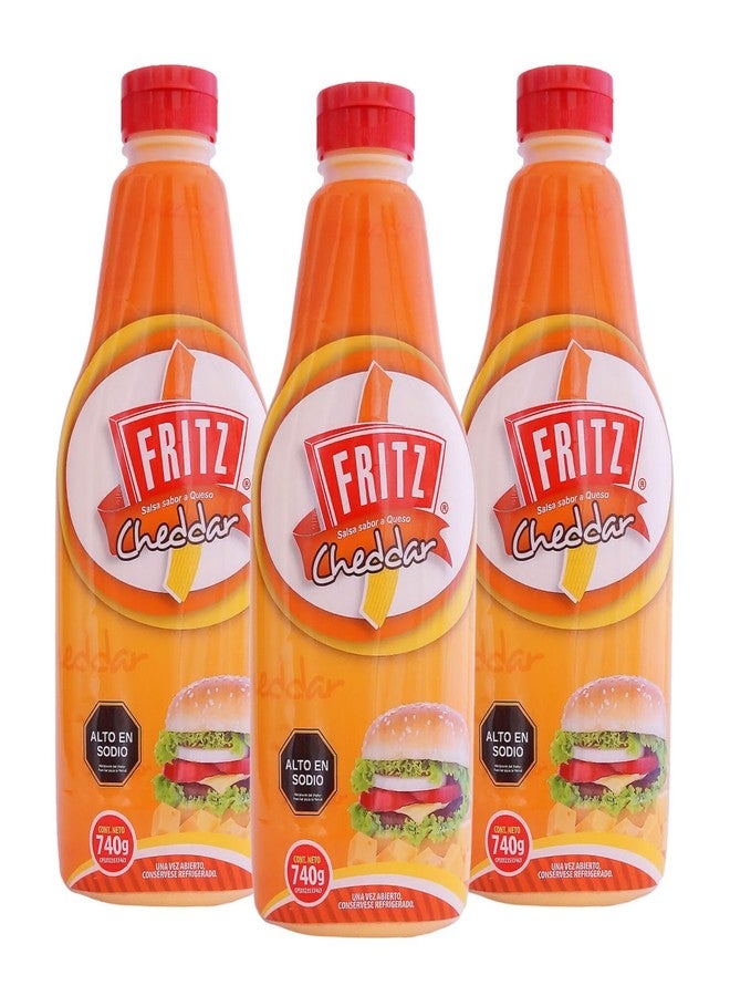 FRITZ Cheddar Sauce (740 g) - Especially Ideal for your meals, Hot Dogs, Burgers, Sandwiches - Enhances Flavors and Adds a Spicy Kick (3 Pack) - Image 1