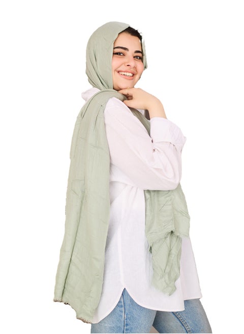 Plain Cotton Modal Veil - Pistachio