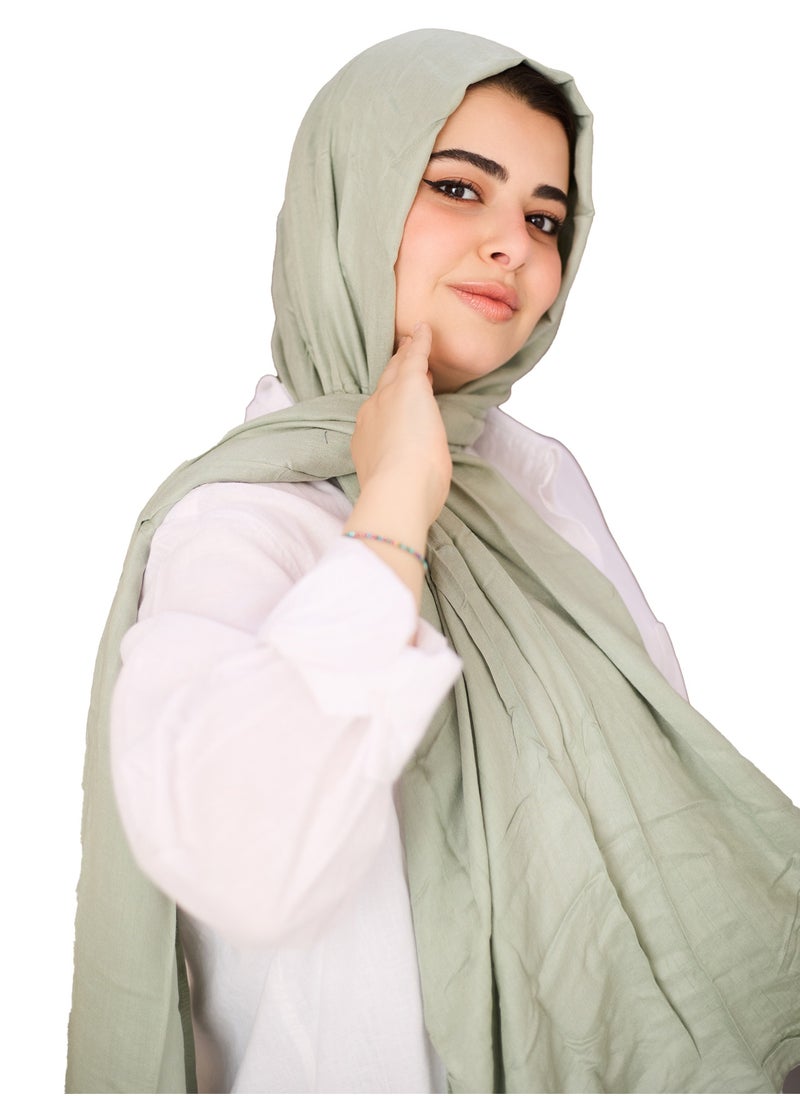 Plain Cotton Modal Veil - Pistachio