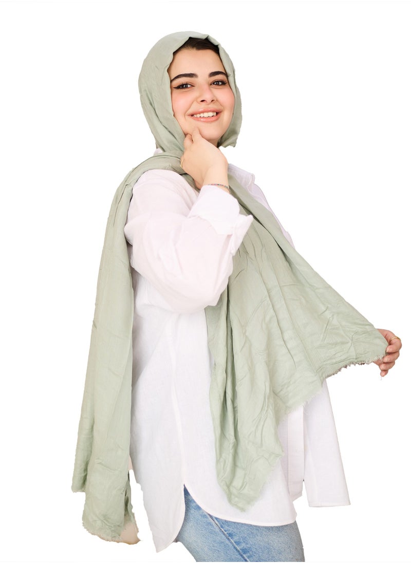 Plain Cotton Modal Veil - Pistachio