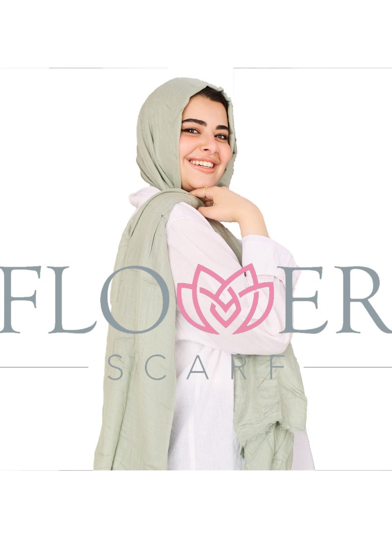 Plain Cotton Modal Veil - Pistachio