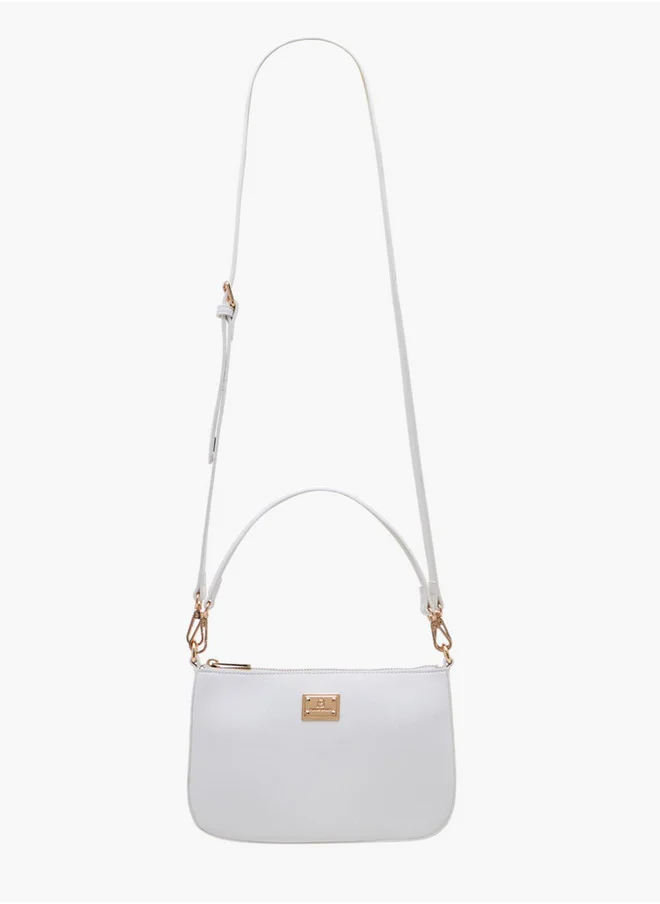 فلورا بيلا من شو إكسبرس Textured Shoulder Bag with Detachable Strap and Zip Closure
