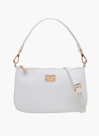 Flora Bella By Shoexpress Textured Shoulder Bag with Detachable Strap and Zip Closure