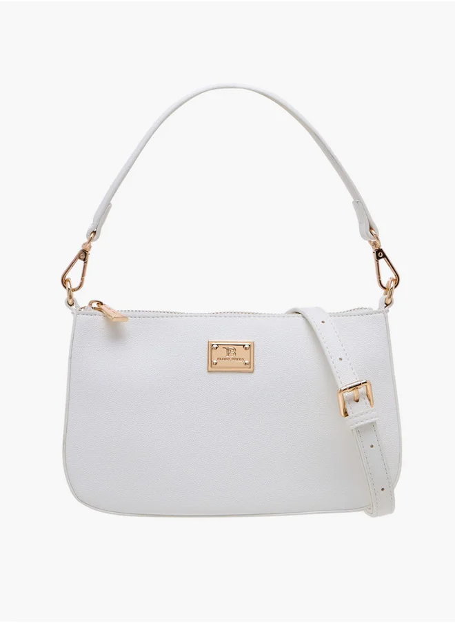 فلورا بيلا من شو إكسبرس Textured Shoulder Bag with Detachable Strap and Zip Closure