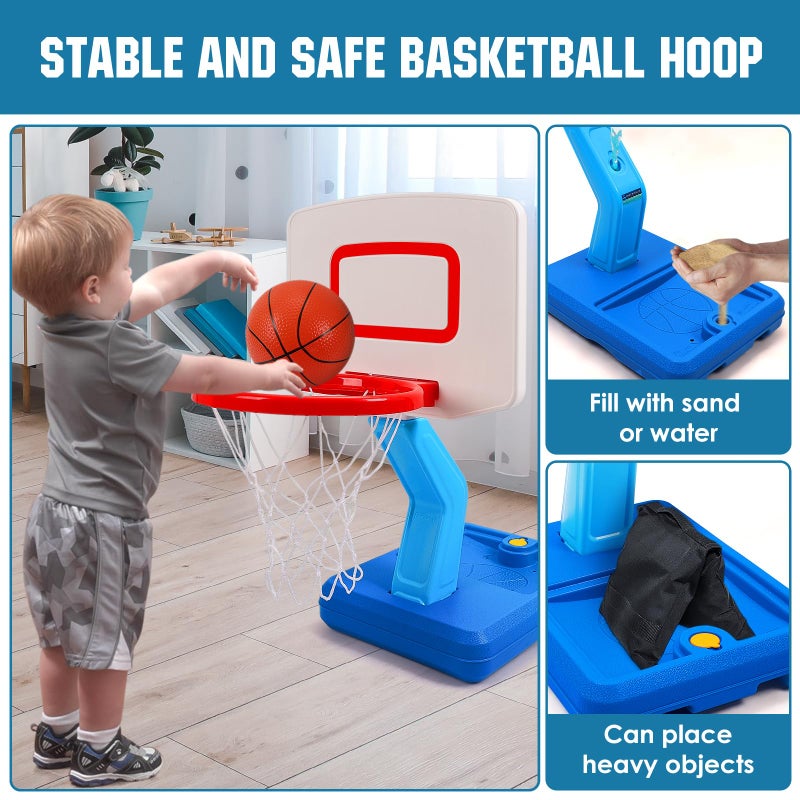 SUPER JOY Toddler Basketball Hoop - Height Adjustable Kids Basketball Hoops for Indoor & Outdoor Play - Portable Mini Basketball Goal for Poolside- Game Sport Toys for Boys & Girls Age 1 2 3 4 5 - Image 4