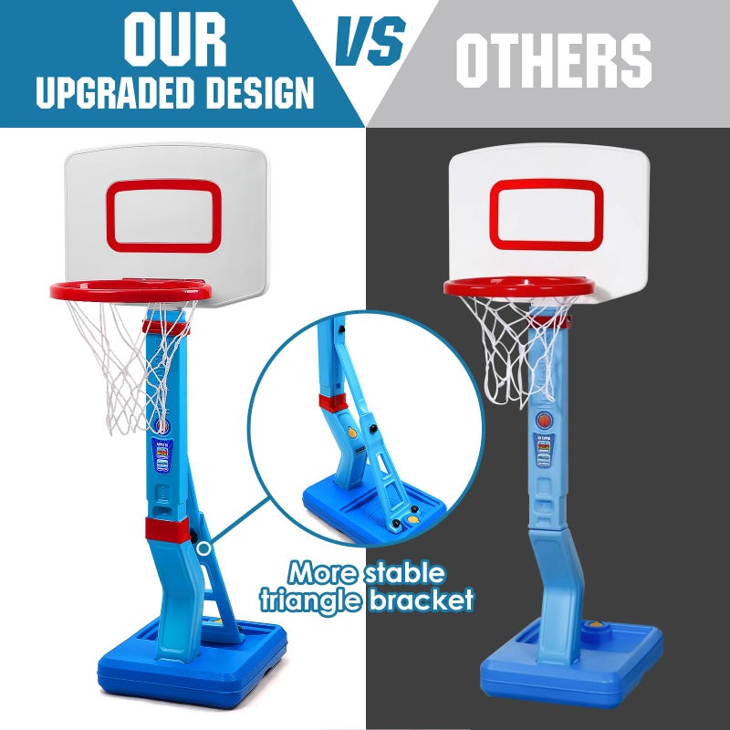 SUPER JOY Toddler Basketball Hoop - Height Adjustable Kids Basketball Hoops for Indoor & Outdoor Play - Portable Mini Basketball Goal for Poolside- Game Sport Toys for Boys & Girls Age 1 2 3 4 5 - Image 3