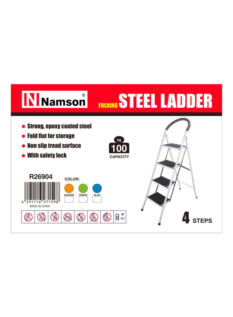 NAMSON NAMSON 4 STEP FOLDING STEEL LADDER R26904 – Durable & Stable | Lightweight Folding Ladder | Safe for Home & Office Use - Image 4