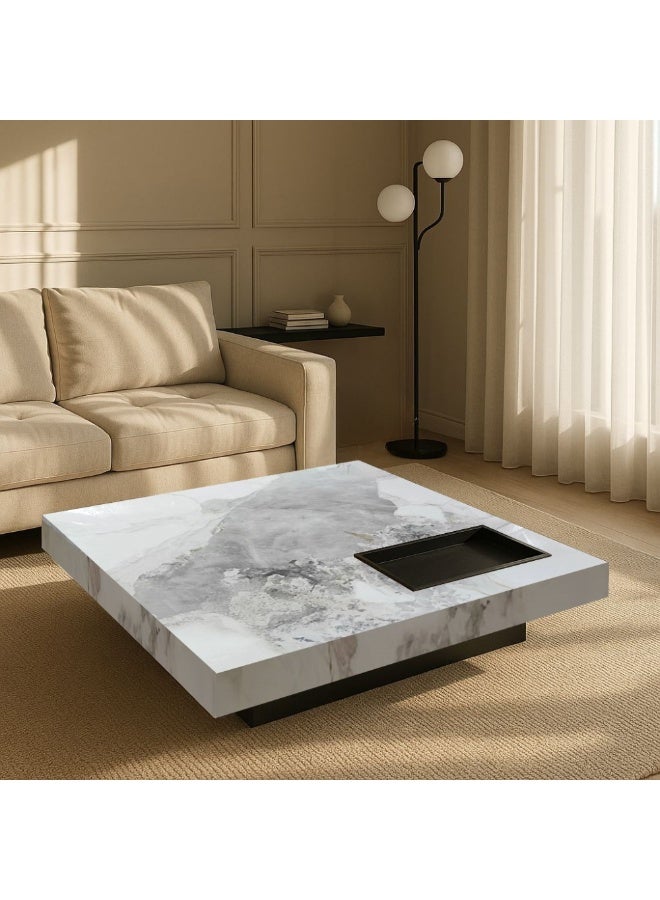 Baytonia Roman Coffee Table - White and Multicolor - Image 3