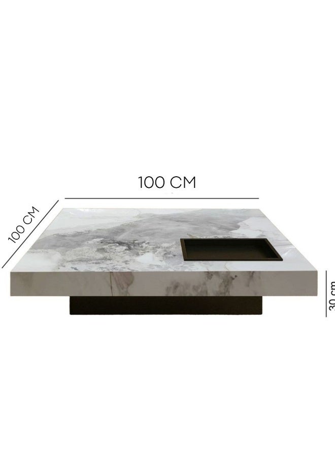 Baytonia Roman Coffee Table - White and Multicolor - Image 5