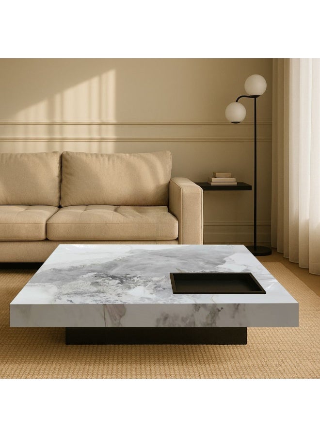 Baytonia Roman Coffee Table - White and Multicolor - Image 2