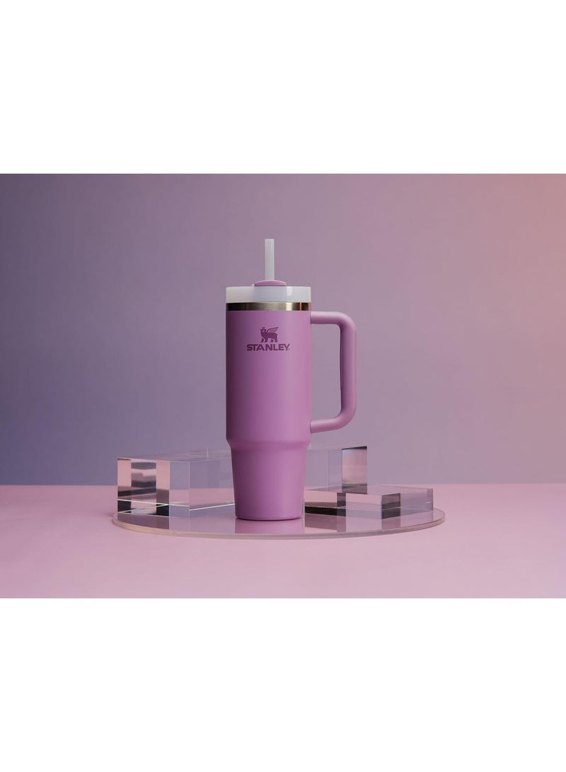 ستانلي كوب Quencher H2.0 FlowState سعة 40 أونصة - كوب معزول من الفولاذ المقاوم للصدأ بمقبض وغطاء وماصة - مانع للتسرب، خالٍ من مادة BPA، آمن للاستخدام في غسالة الأطباق - مثالي للمياه أو القهوة أو المشروبات المثلجة - أرجواني  - Image 4