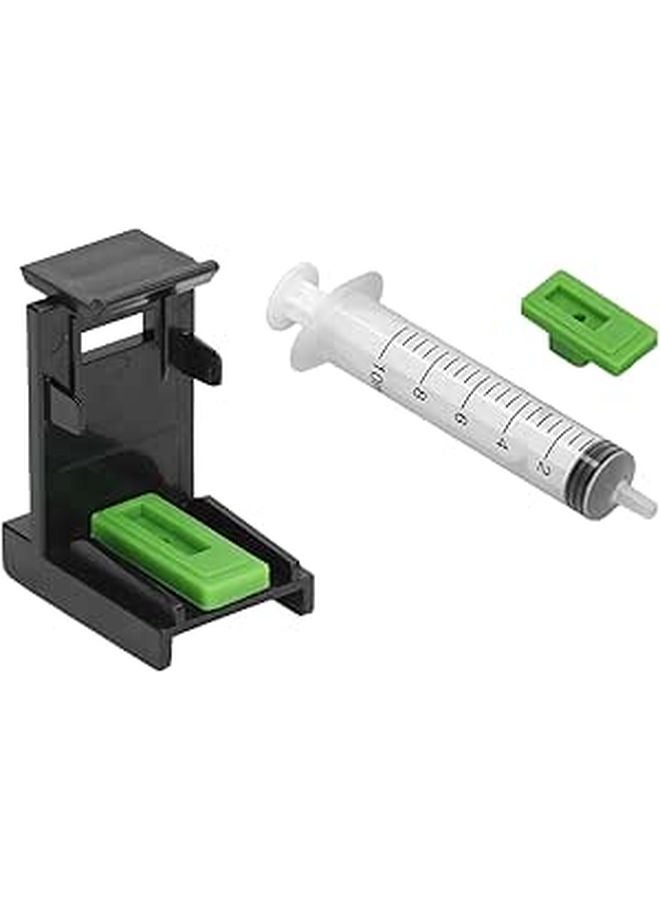 Ink Refill Clamp Holder with Syringe and Bubbles Nozzle for Printers ABS PP Portable - Image 1