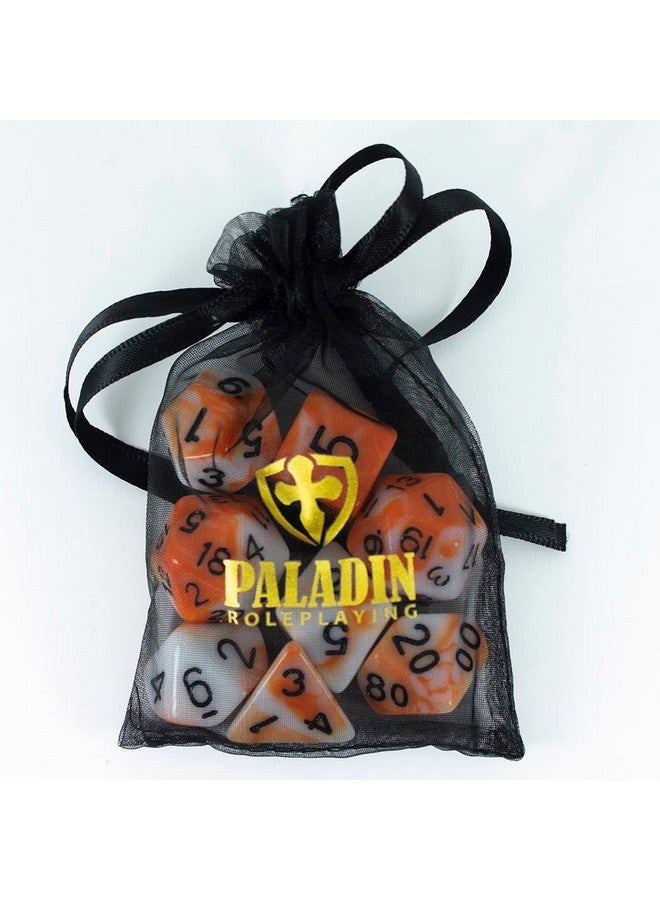 Paladin Roleplaying Orange And White Dnd Dice Set 'Troll Slayer' - Image 5