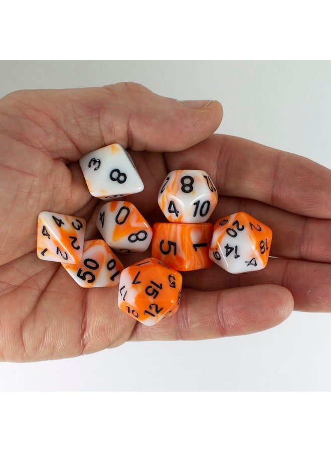 Paladin Roleplaying Orange And White Dnd Dice Set 'Troll Slayer' - Image 4