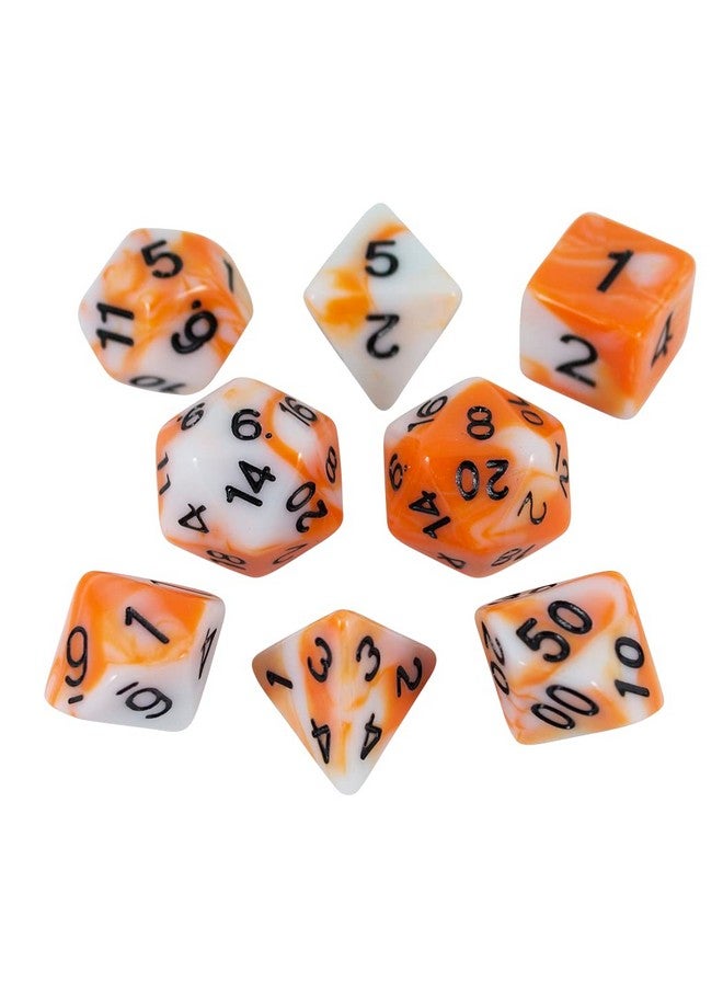 Paladin Roleplaying Orange And White Dnd Dice Set 'Troll Slayer' - Image 1