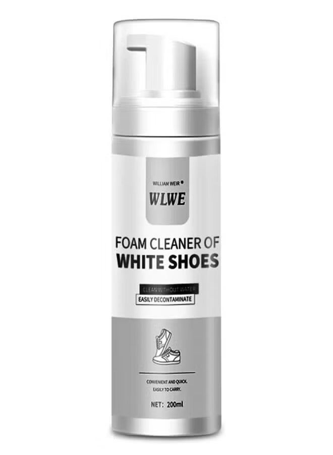 WILLIAM WEIR 200ml Foam Shoe Cleaner for Non-washing Decontamination and Whitening of Sports Shoe Sneakers White Shoes Microfiber Shoe and Cloth Shoes Cleaning - Image 1