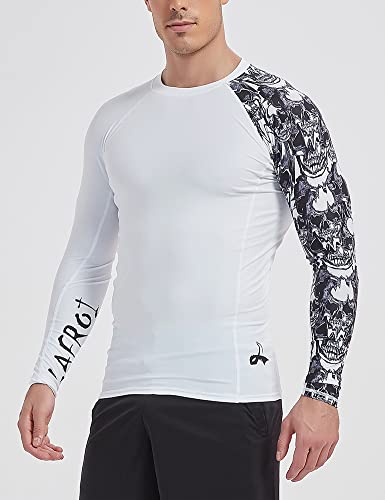 LAFROI Men's Long Sleeve UPF 50+ Baselayer Skins Performance Fit Compression Rash Guard-CLYYB Asym Skull Size LG - Image 5
