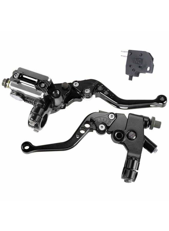MRELC Universal Motorcycle 7/8" 22mm Handlebar Brake Master Cylinder Clutch Lever CNC Left & Right Set Compatible with Harley Honda Kawasaki Suzuki Yamaha（ Piston Diameter 12.7mm(Black) - Image 1