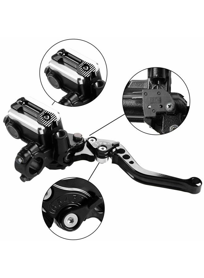 MRELC Universal Motorcycle 7/8" 22mm Handlebar Brake Master Cylinder Clutch Lever CNC Left & Right Set Compatible with Harley Honda Kawasaki Suzuki Yamaha（ Piston Diameter 12.7mm(Black) - Image 2