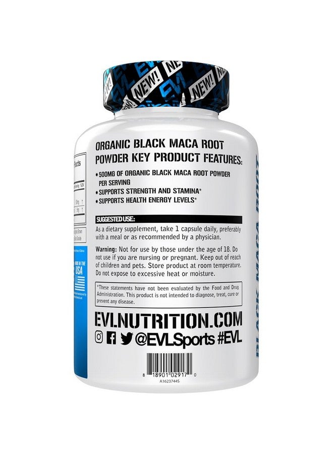 Evlution Nutrition Black Maca Root - Energy Support - 500mg Organic Black Maca Root Powder - Workout Supplement - Vegetarian Capsules - for Strength Performance & Stamina - 60 Servings - Image 3
