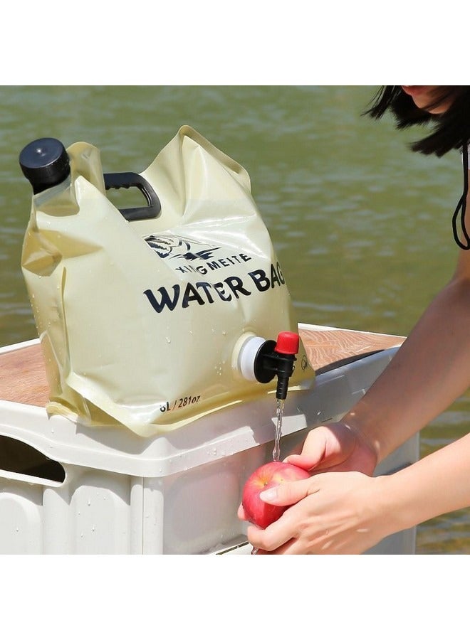 Generic Portable Multipurpose Reusable Water Bag 8L with Faucet, Foldable Large-capacity Leak-Proof Durable Water Storage Bag for Travel Camping Hiking Wild Outdoor - Image 4