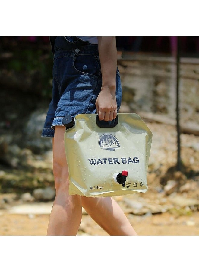 Generic Portable Multipurpose Reusable Water Bag 8L with Faucet, Foldable Large-capacity Leak-Proof Durable Water Storage Bag for Travel Camping Hiking Wild Outdoor - Image 2