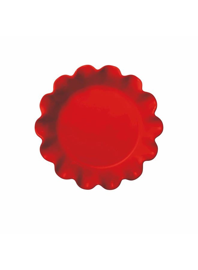 Emile Henry Made in France Ruffled Pie Dish 10.5" X2.5", 10.5" by 2.5", Burgundy Red - Image 5