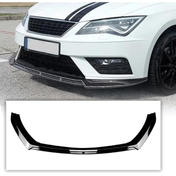 FINMOKAL Front Bumper Spoiler Lip Splitter Air Dam Kit Compatible with Seat Leon MK3.5 Standard Version 2017-2020 Gloss Black (Not Fit for Sport FR/Cupra!) - Image 2