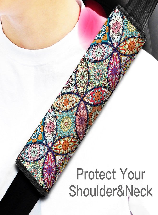 Mokiwala Car Seat Belt Pad Cover, 2-Pack Soft Car Safety Seat Belt Strap Shoulder Pad for Adults and Children, Suitable for Car Seat Belt, Backpack, Shoulder Bag (Pretty Mandala) - Image 3