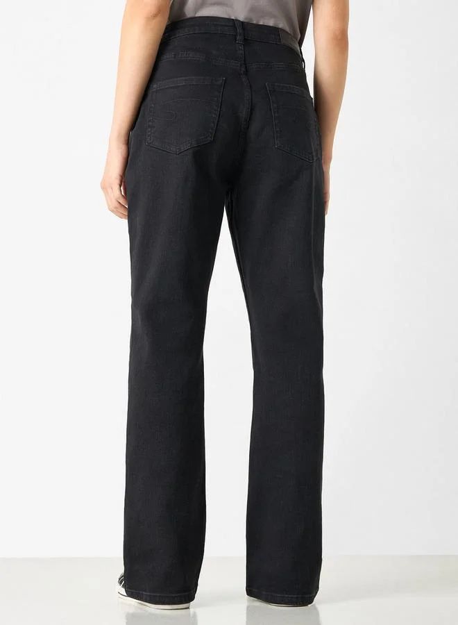 لي كوبر بنطلون جينز سادة واسع الساقين بجيوب من لي كوبر