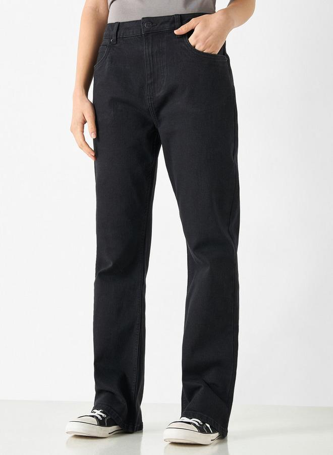 لي كوبر بنطلون جينز سادة واسع الساقين بجيوب من لي كوبر - Image 1