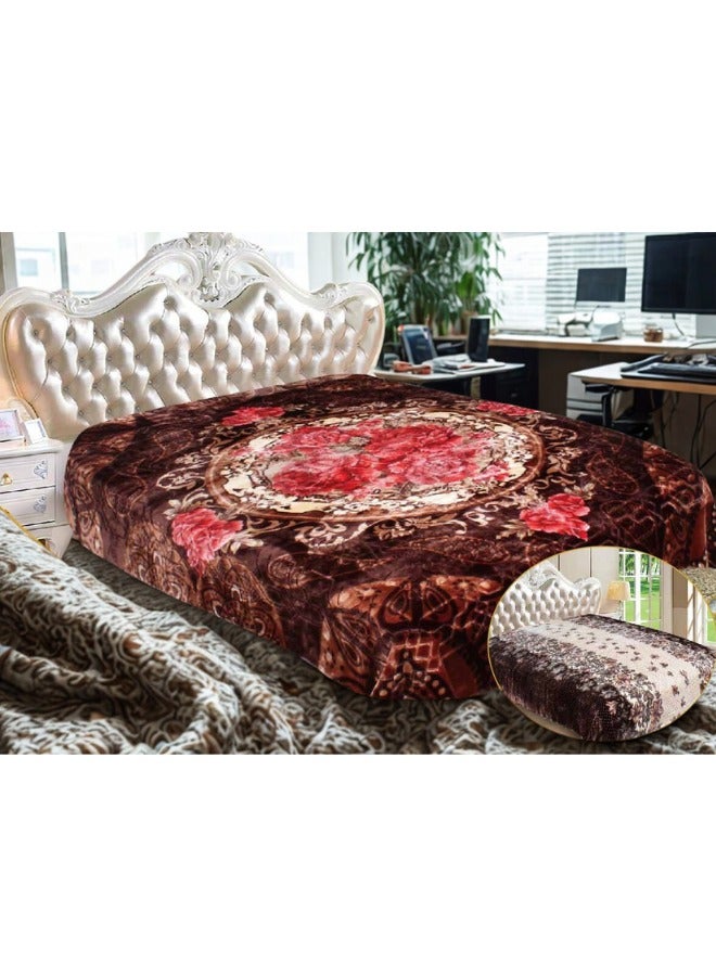 Rainbow Luxury Double-Sided Winter Blanket - Soft, Silky, and Luxuriously Textured Double-Layer Bed Blanket - 4 kg - 240x200cm - Heavy Blanket, Textured Blanket, Thick Double-Layer Winter Blanket - Ideal for Sleeping and Winter Furnishings - Image 4