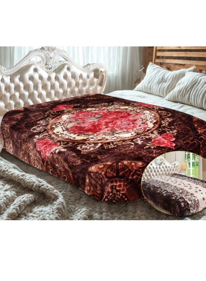 Rainbow Luxury Double-Sided Winter Blanket - Soft, Silky, and Luxuriously Textured Double-Layer Bed Blanket - 4 kg - 240x200cm - Heavy Blanket, Textured Blanket, Thick Double-Layer Winter Blanket - Ideal for Sleeping and Winter Furnishings - Image 5